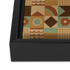Brown tiles Framed Canvas Print Gallery Image 3