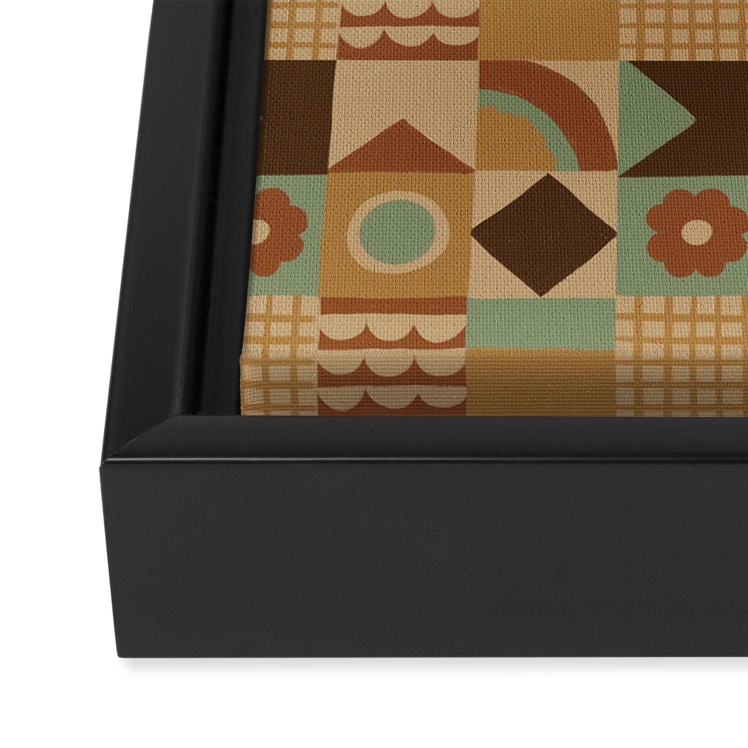 Brown tiles Framed Canvas Print Gallery Image 3