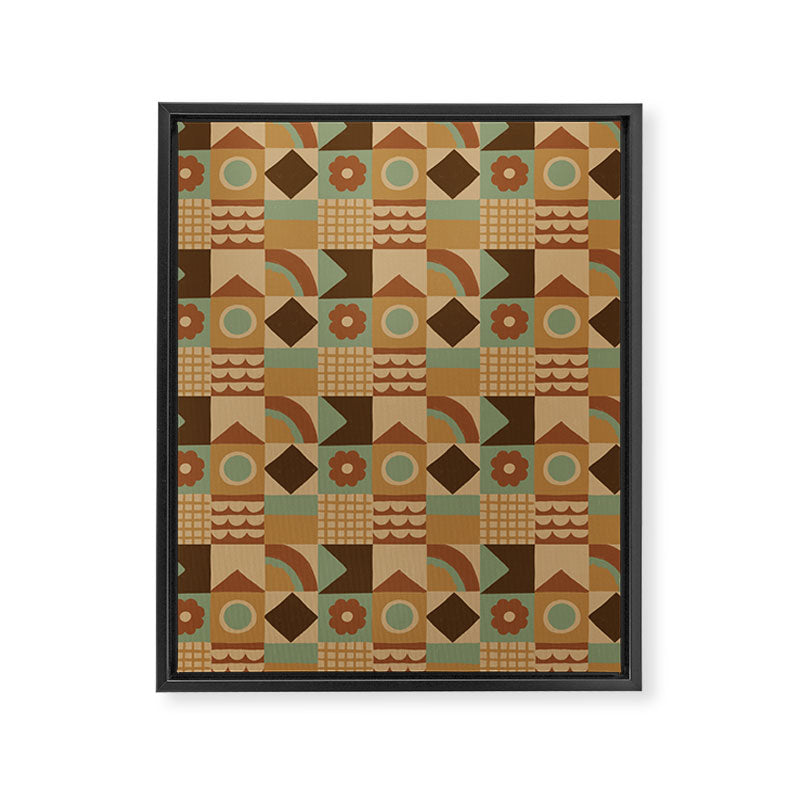 Brown tiles Framed Canvas Print Gallery Image 8