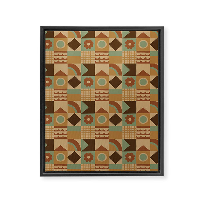 Brown tiles Framed Canvas Print Gallery Image 1