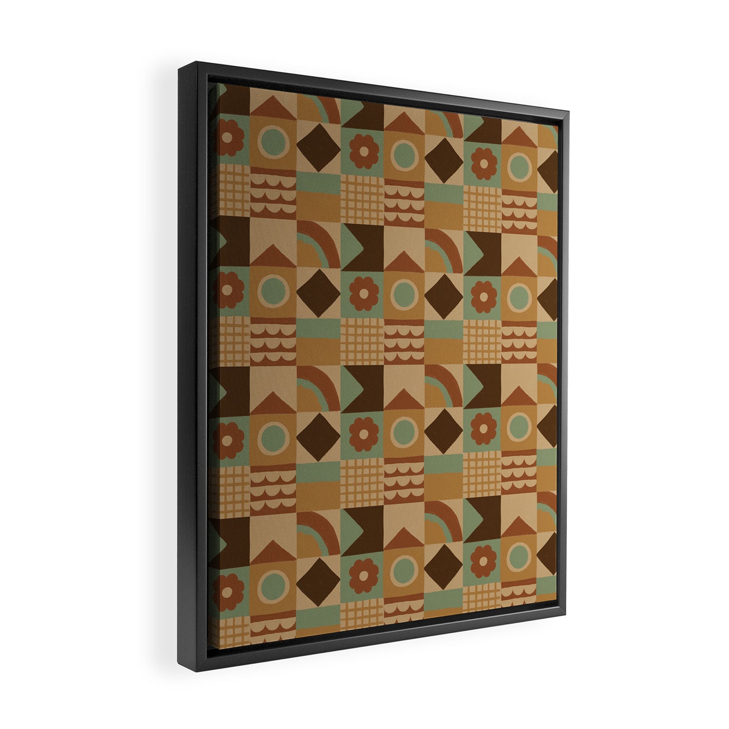 Brown tiles Framed Canvas Print Gallery Image 2