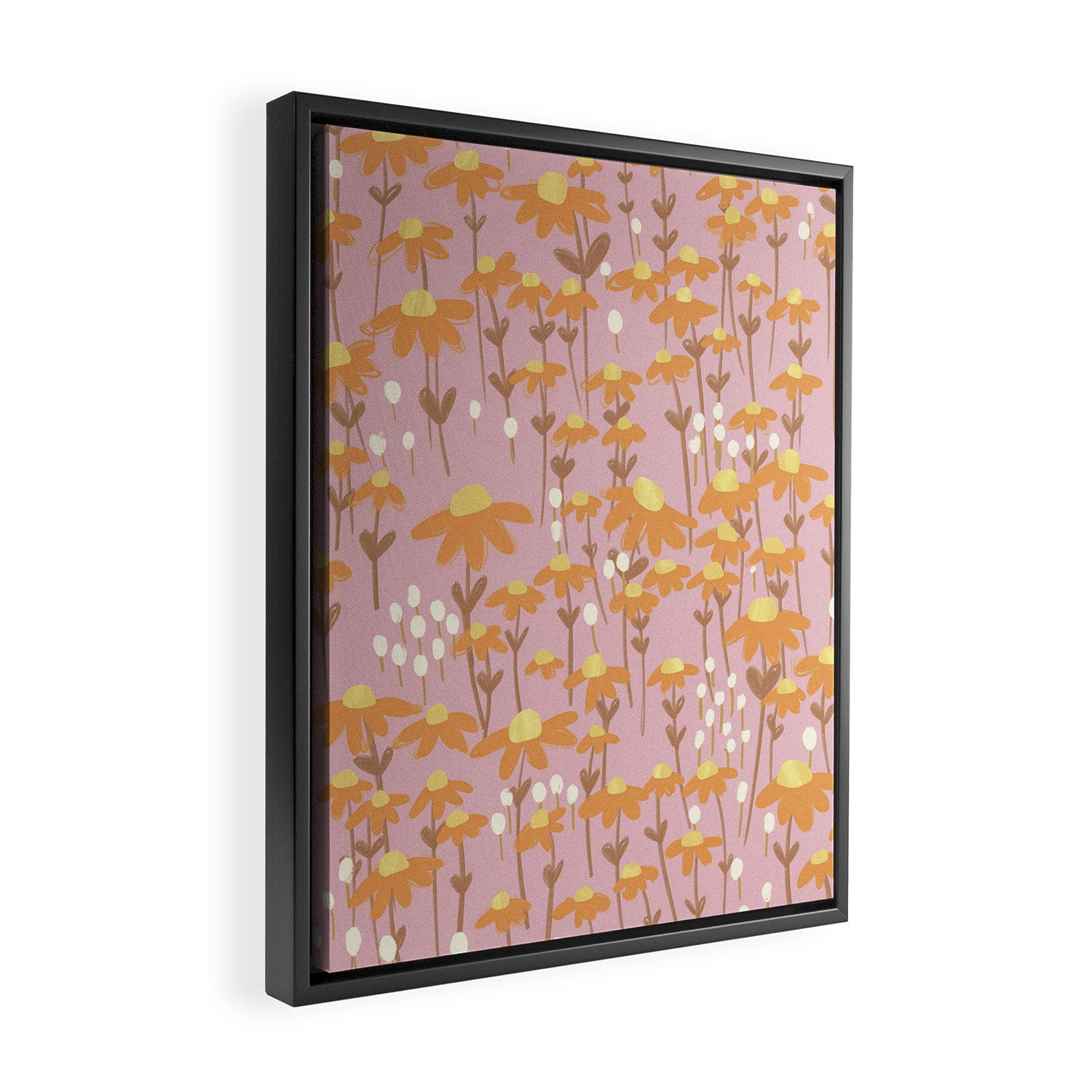Chamomile Dream Pink Framed Canvas Print Gallery Image 2