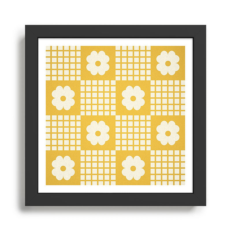 Check and Flowers Framed Art Print Gallery Image 1