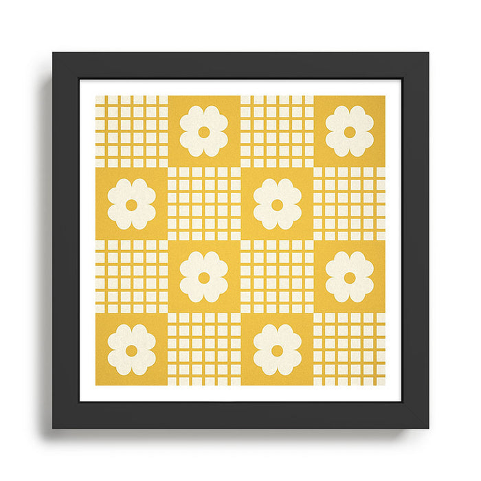 Check and Flowers Framed Art Print Gallery Image 1