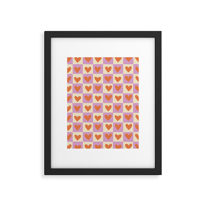 Checker red hearts  Framed Art Print Gallery Image 6