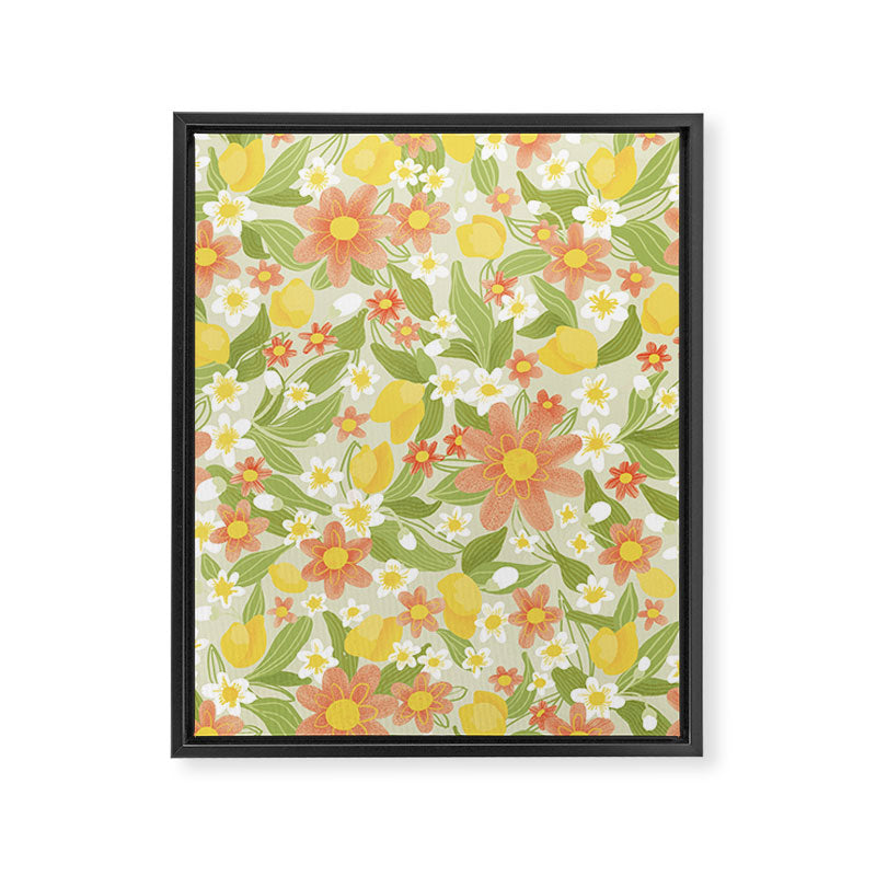 Christina Light Flower Pattern Framed Canvas Print Gallery Image 8