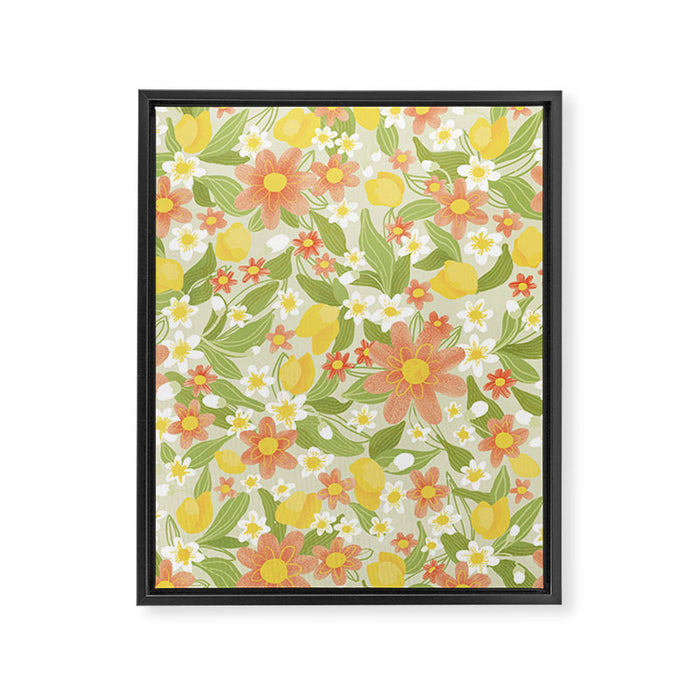 Christina Light Flower Pattern Framed Canvas Print Gallery Image 1