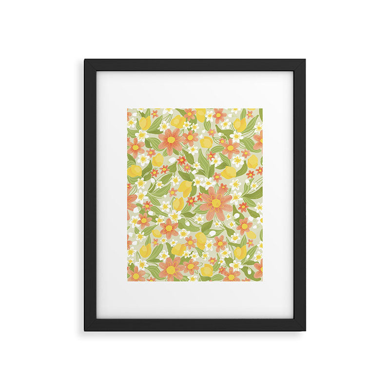 Christina Light Flower Pattern Framed Art Print Gallery Image 6
