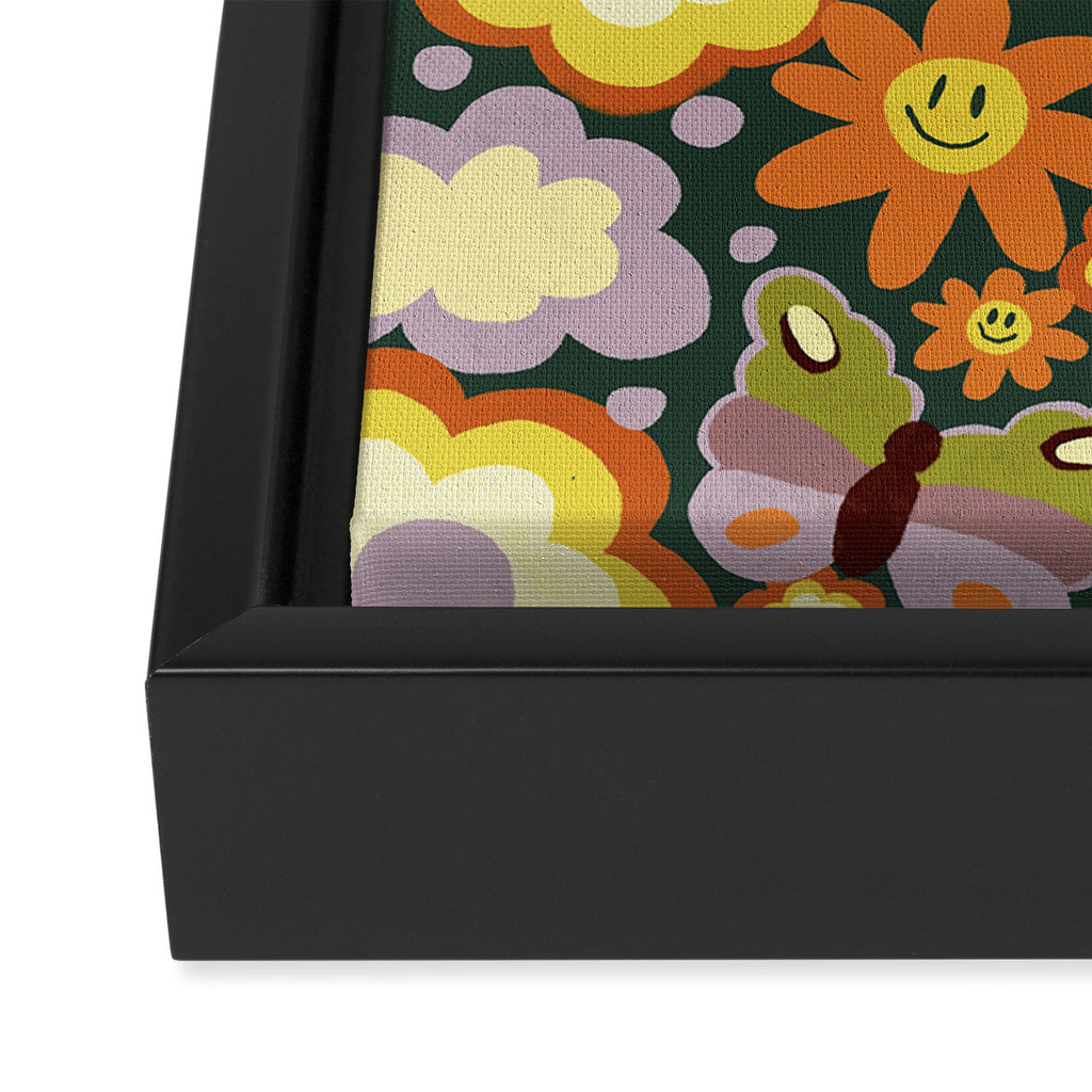 Clouds, smiles and flowers Framed Canvas Print Gallery Image 3