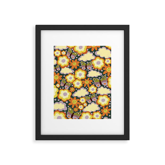 Clouds, smiles and flowers Framed Art Print Gallery Image 1