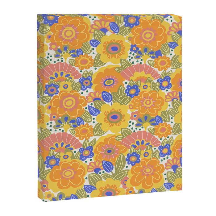Dalia Floral Orange Pattern Canvas Print Gallery Image 1