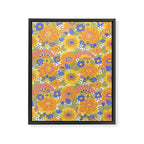 Dalia Floral Orange Pattern Framed Canvas Print Gallery Image 8