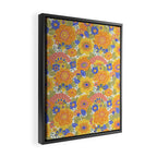Dalia Floral Orange Pattern Framed Canvas Print Gallery Image 2