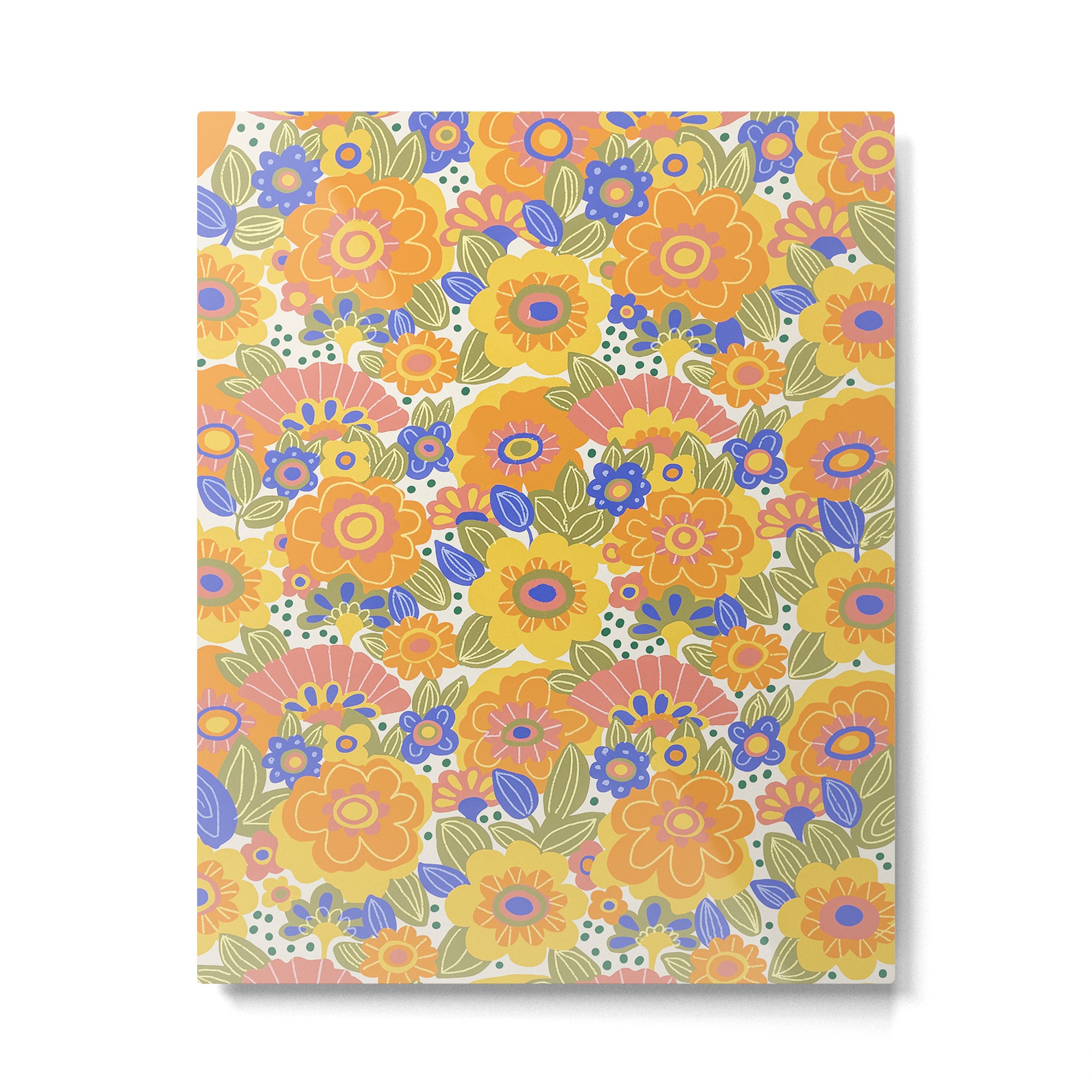 Dalia Floral Orange Pattern Metal Print Gallery Image 6