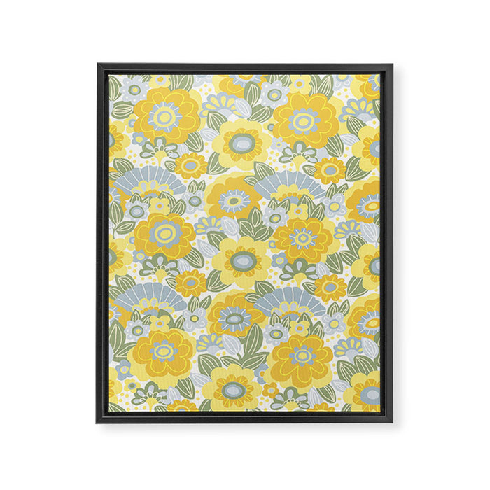 Dalia Yellow Framed Canvas Print Gallery Image 1