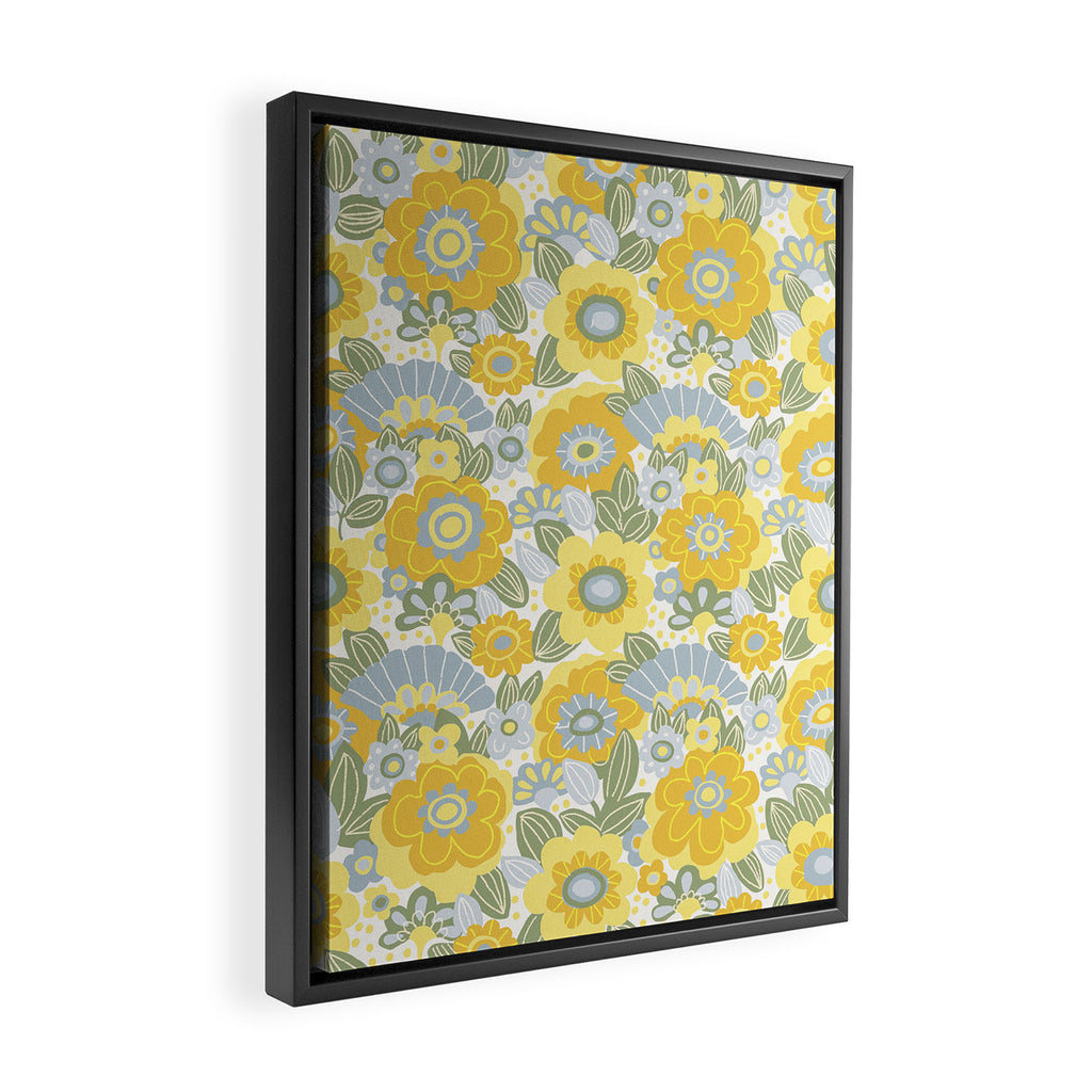 Dalia Yellow Framed Canvas Print Gallery Image 2