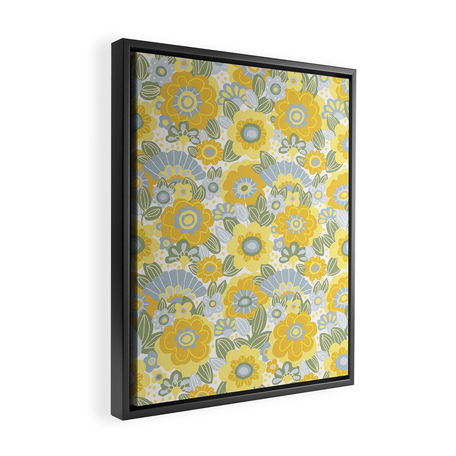 Dalia Yellow Framed Canvas Print Gallery Image 2