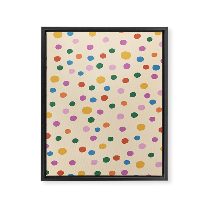 Dancing Balls on Cream Framed Canvas Print Gallery Image 1
