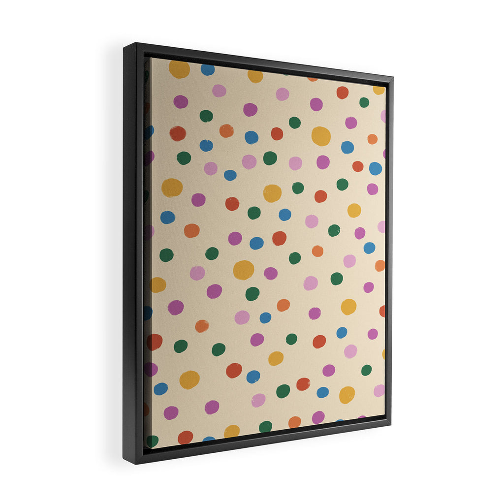 Dancing Balls on Cream Framed Canvas Print Gallery Image 2
