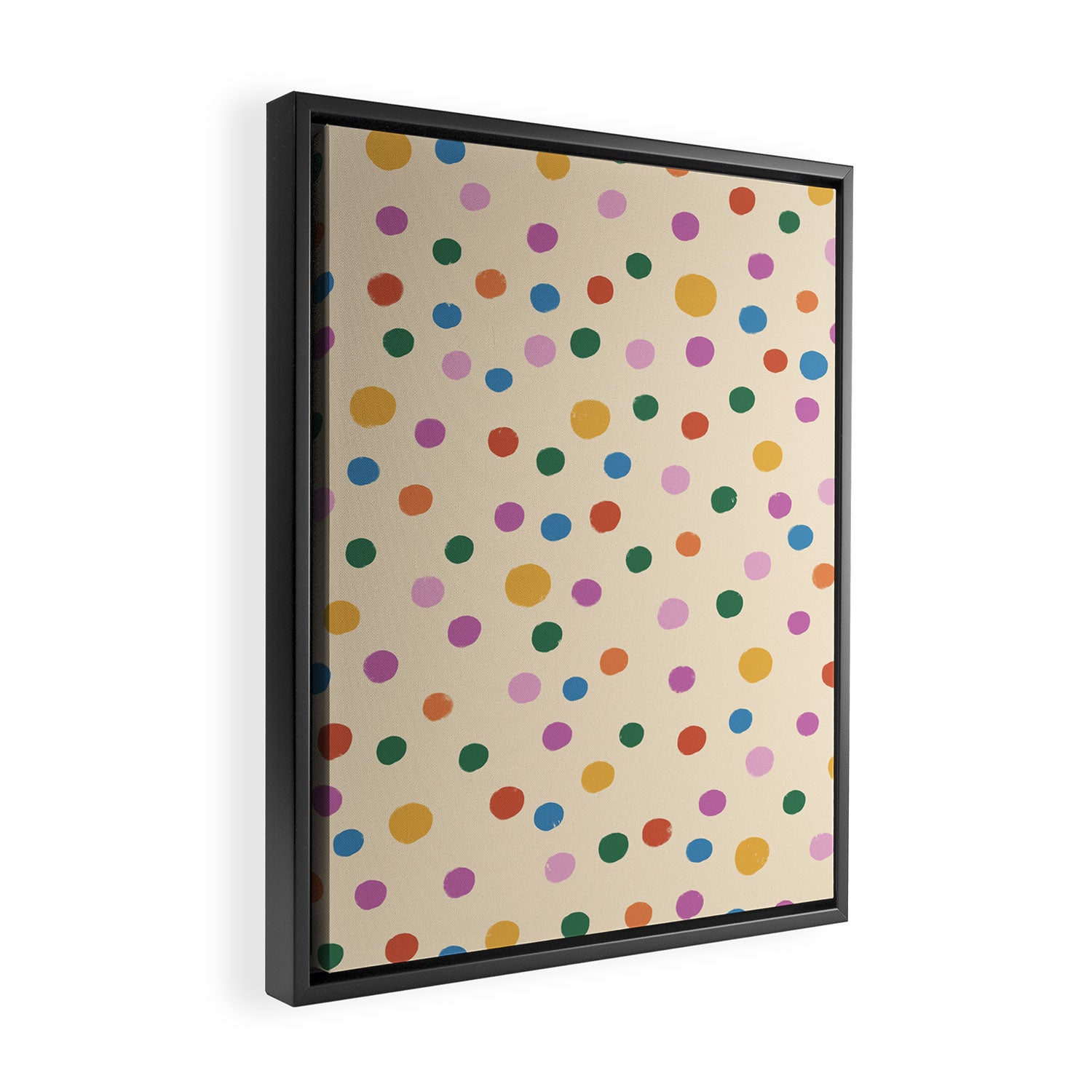 Dancing Balls on Cream Framed Canvas Print Gallery Image 2