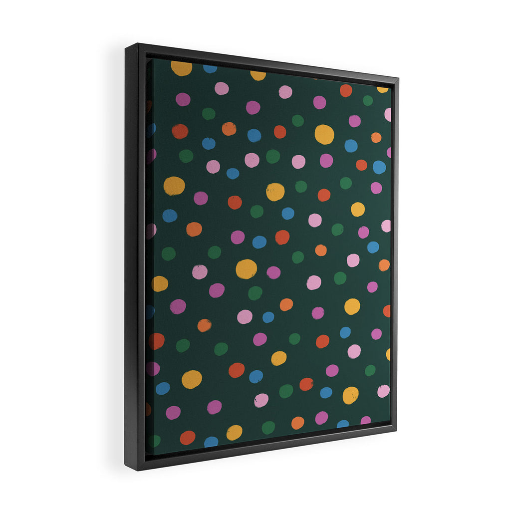 Dancing Balls on Green Framed Canvas Print Gallery Image 2