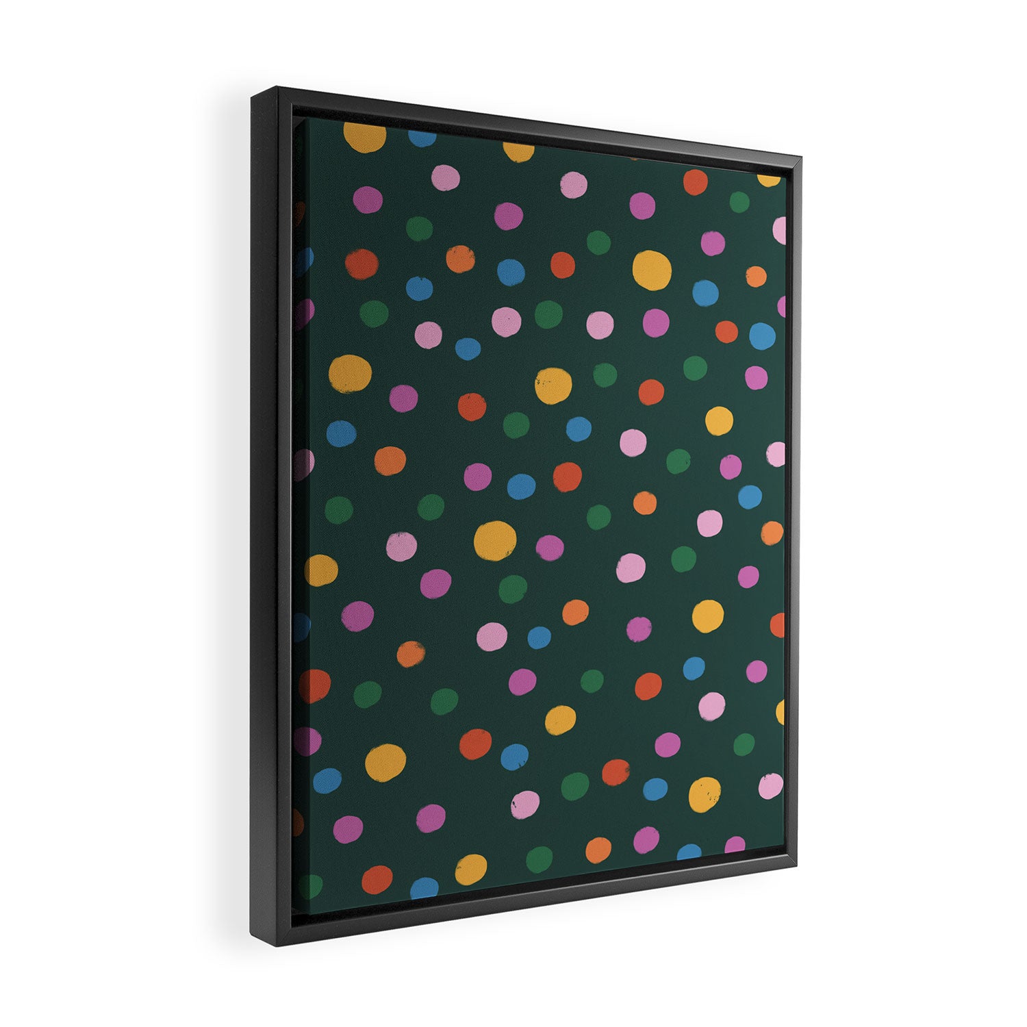 Dancing Balls on Green Framed Canvas Print Gallery Image 2