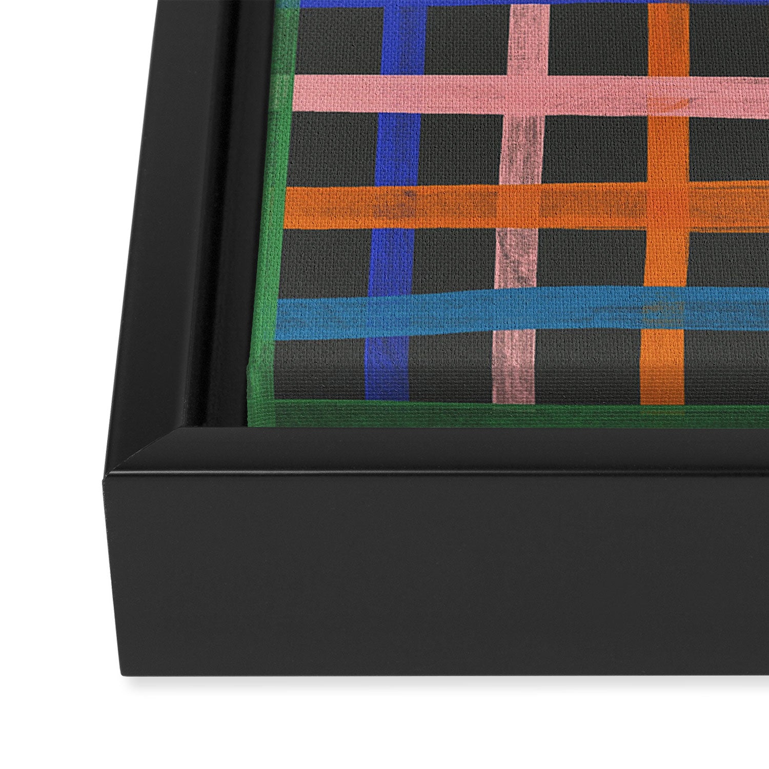 Dark plaid pattern Framed Canvas Print Gallery Image 3