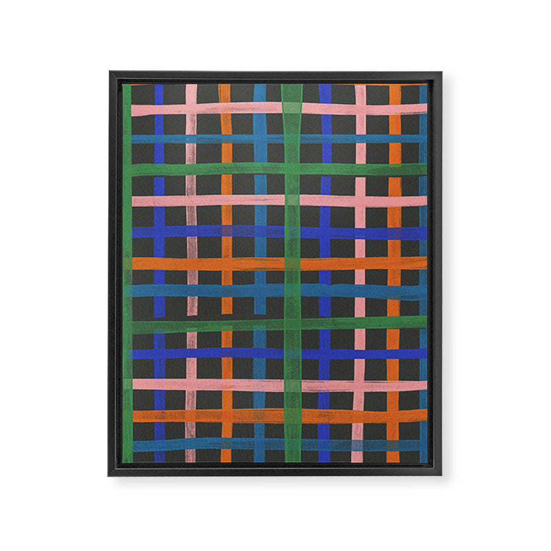 Dark plaid pattern Framed Canvas Print Gallery Image 8