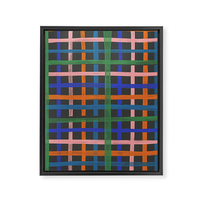 Dark plaid pattern Framed Canvas Print Gallery Image 1