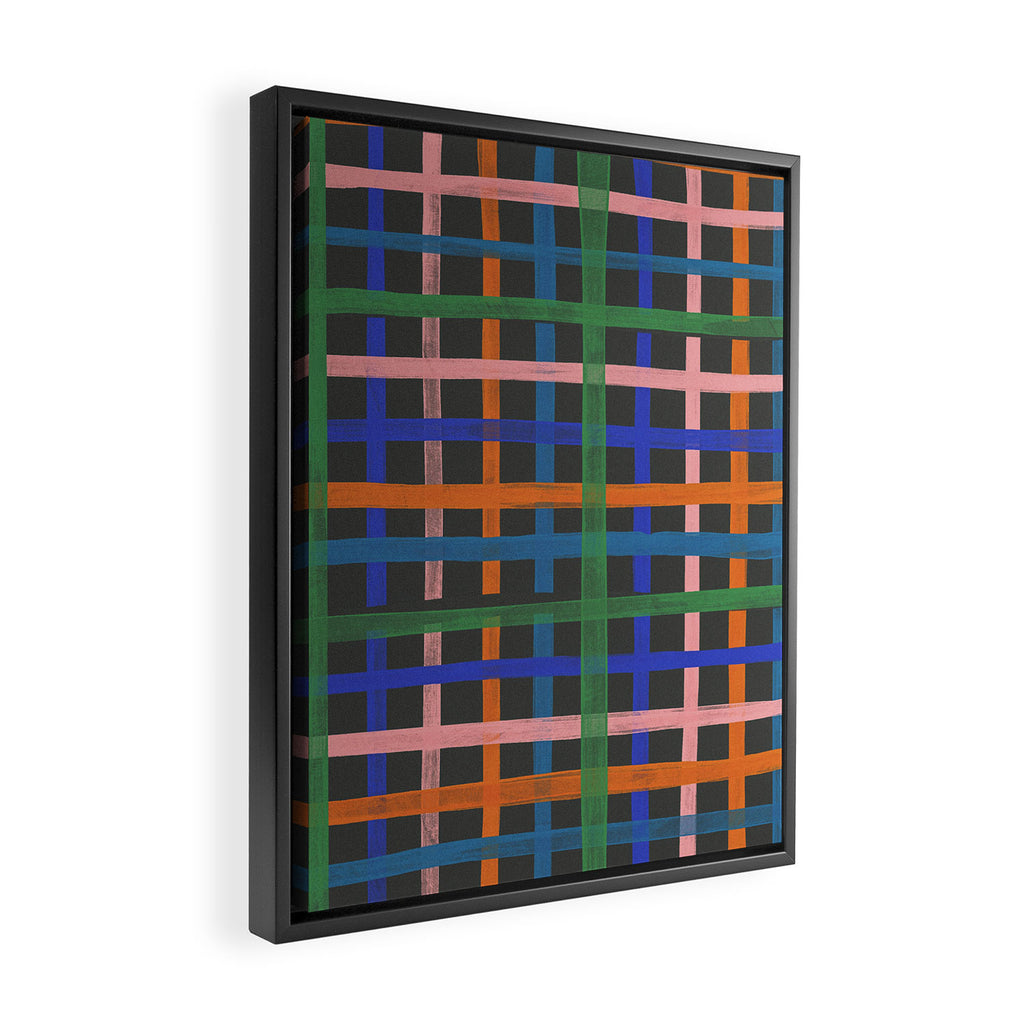 Dark plaid pattern Framed Canvas Print Gallery Image 2