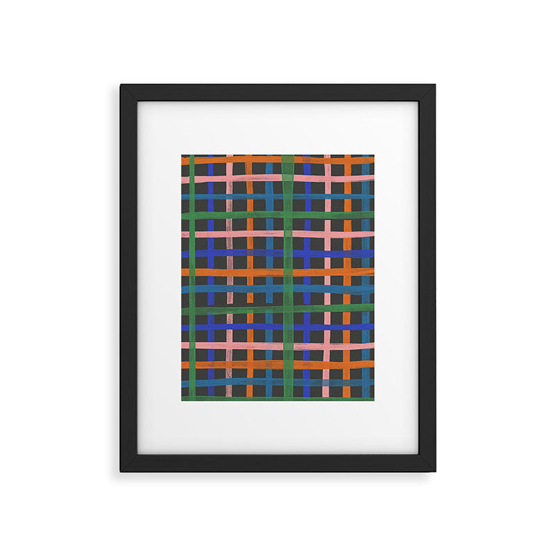 Dark plaid pattern Framed Art Print Gallery Image 4