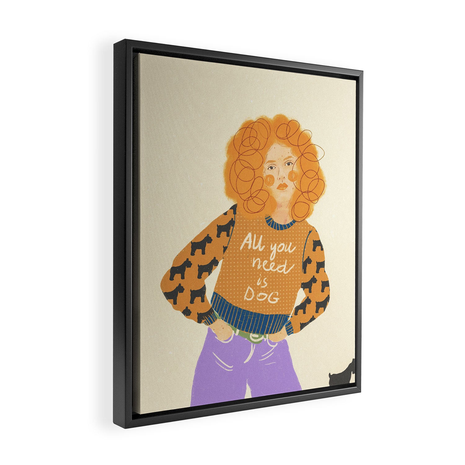 Dog love Framed Canvas Print Gallery Image 2