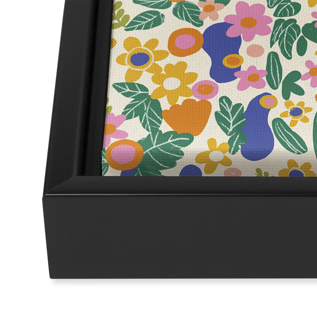 Evelyn floral pattern Framed Canvas Print Gallery Image 3