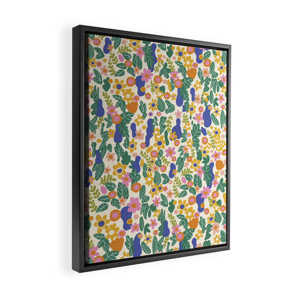 Evelyn floral pattern Framed Canvas Print Gallery Image 2