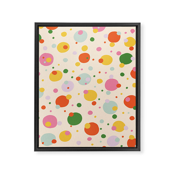 Floating circles Framed Canvas Print Gallery Image 1