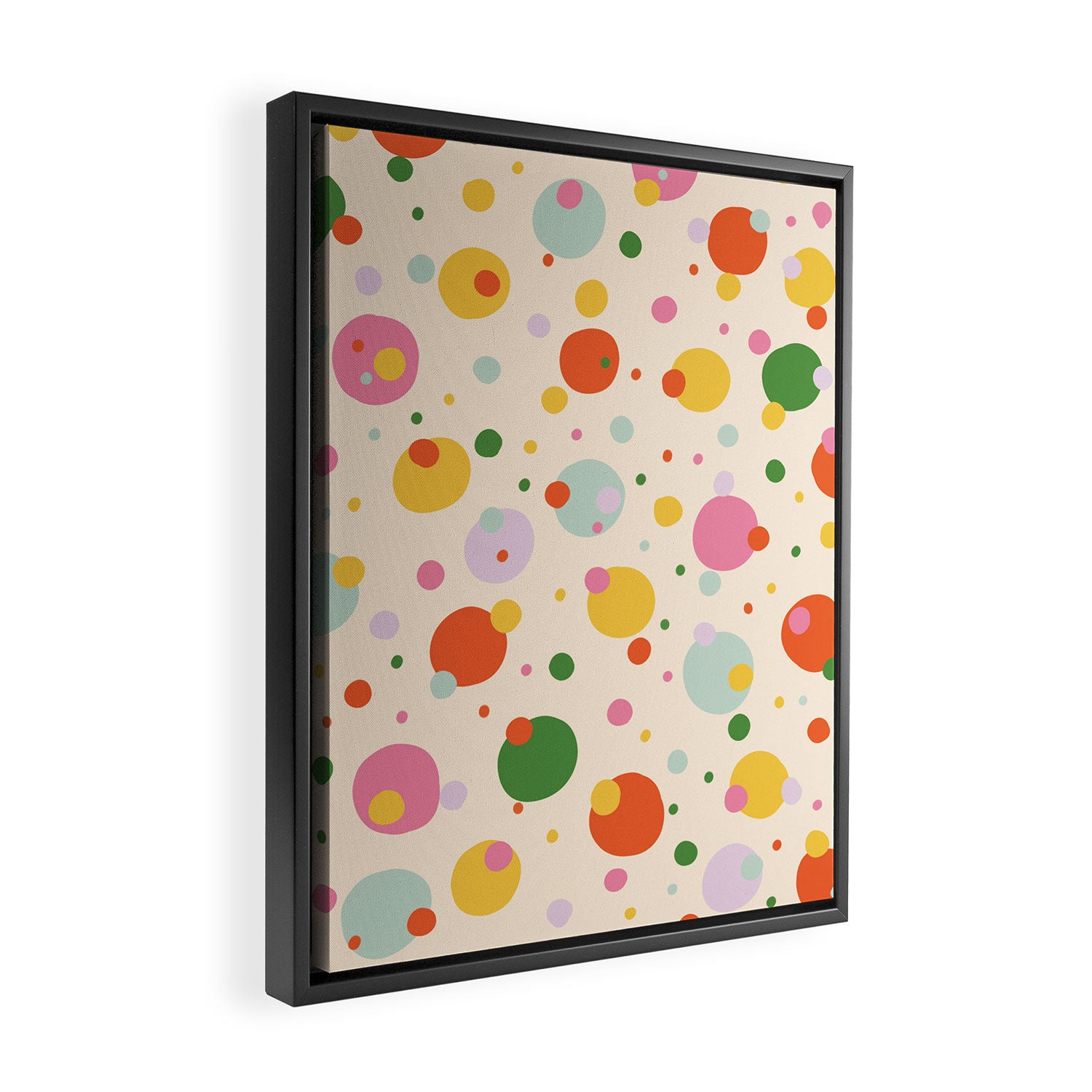 Floating circles Framed Canvas Print Gallery Image 2