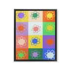 Floral checkerboard pattern Framed Canvas Print Gallery Image 8