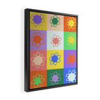 Floral checkerboard pattern Framed Canvas Print Gallery Image 2