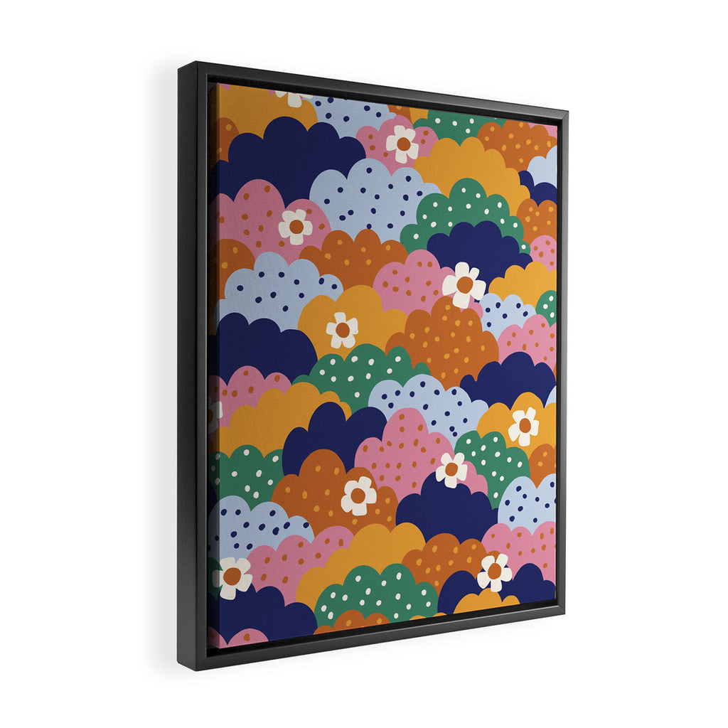 Floral cloudy pattern Framed Canvas Print Gallery Image 2