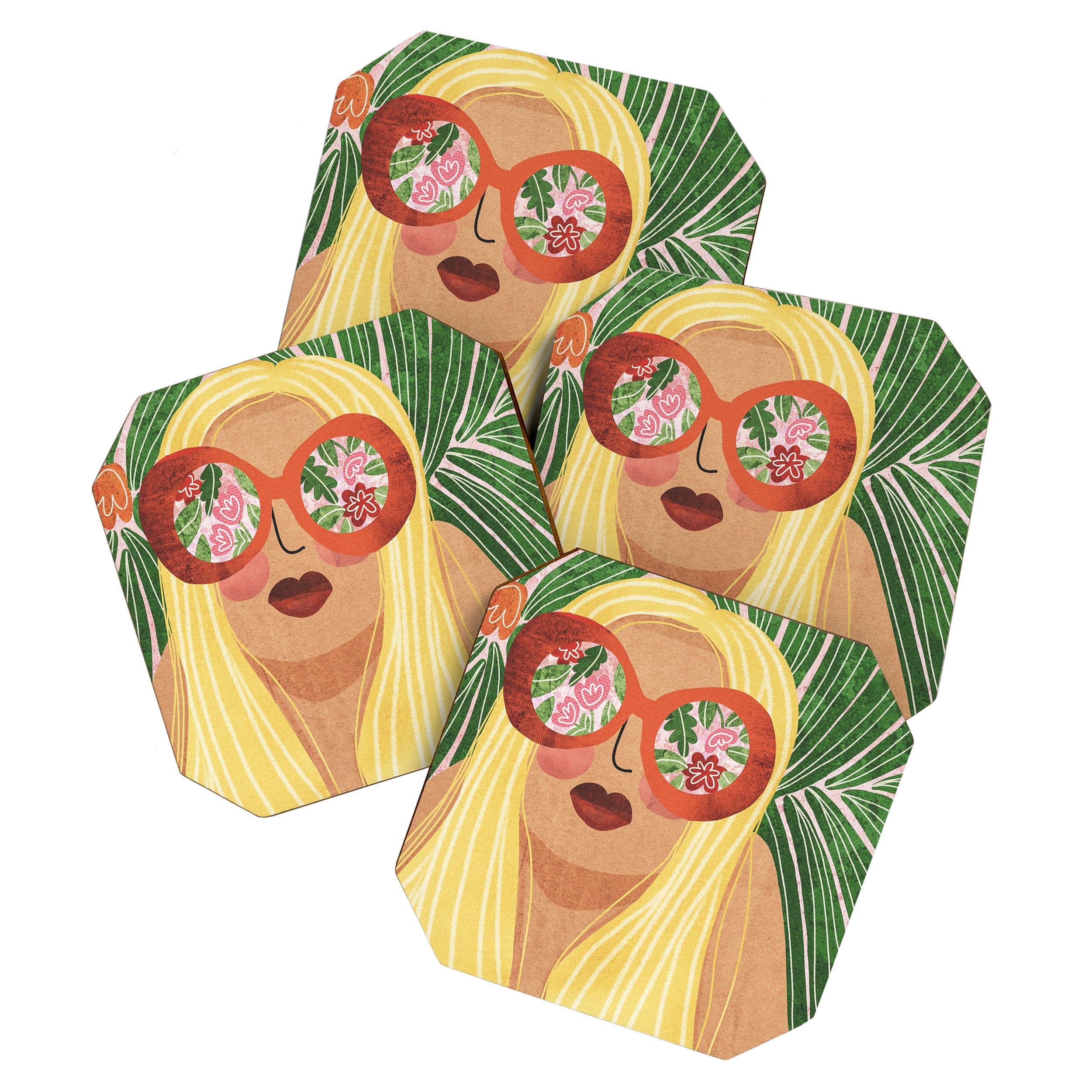Floral Glasses Coaster Gallery Image 1