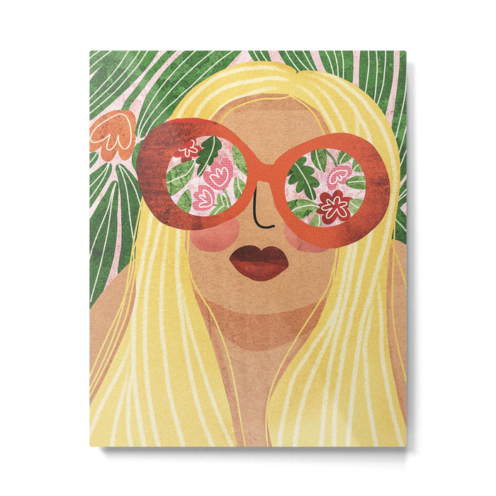 Floral Glasses Metal Print Gallery Image 1