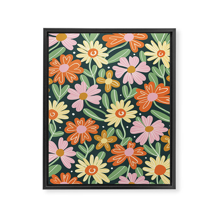 Floral Green Framed Canvas Print Gallery Image 1