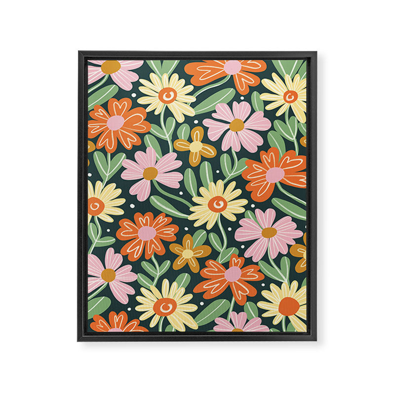 Floral Green Framed Canvas Print Gallery Image 6