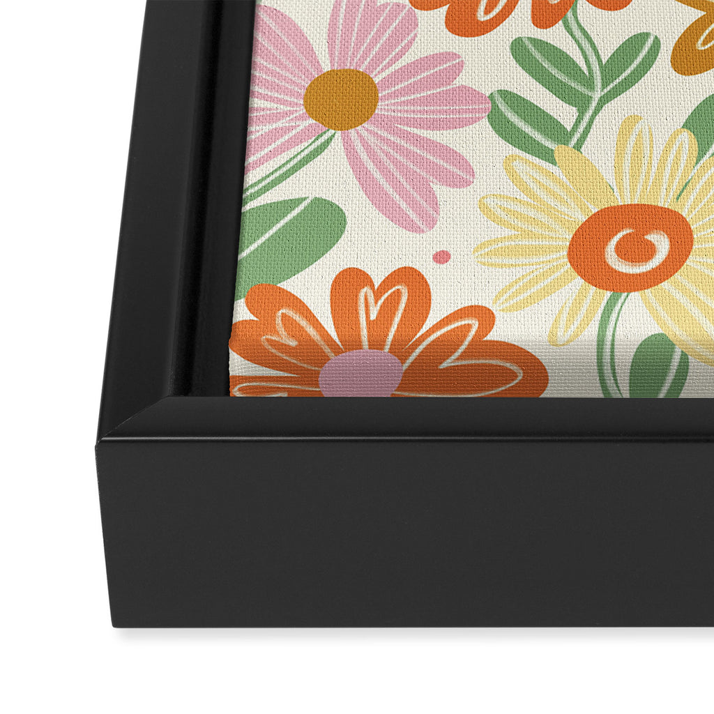 Floral Pastel Framed Canvas Print Gallery Image 3