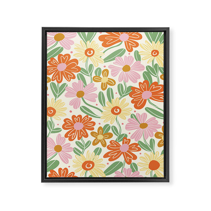 Floral Pastel Framed Canvas Print Gallery Image 1