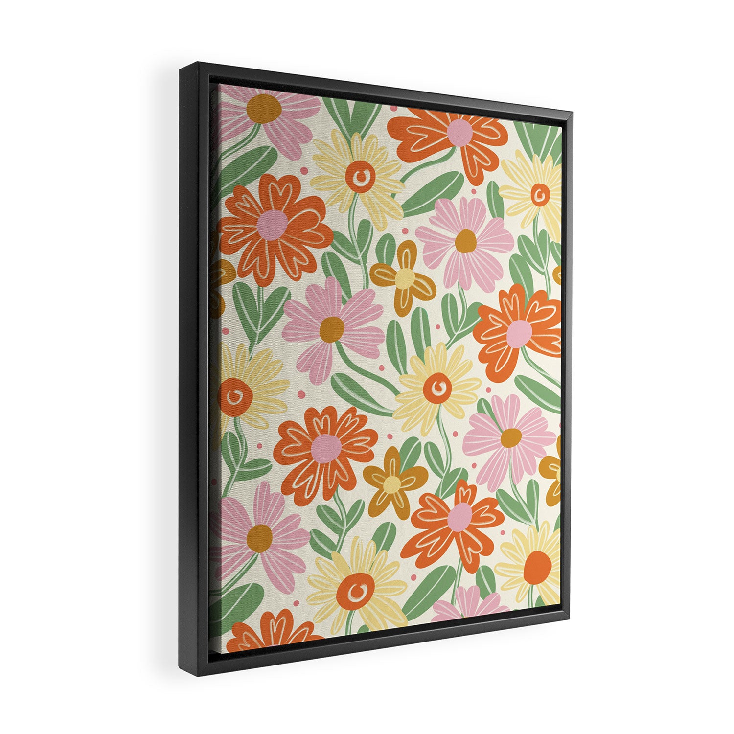 Floral Pastel Framed Canvas Print Gallery Image 2