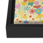 Floral pattern cream Framed Canvas Print Gallery Image 3