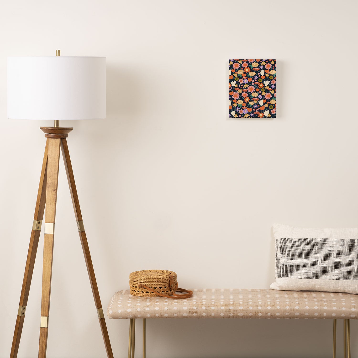 Floral pattern dark Canvas Print Gallery Image 2
