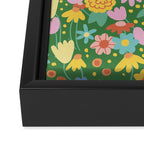 Floral pattern green Framed Canvas Print Gallery Image 3