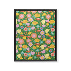 Floral pattern green Framed Canvas Print Gallery Image 8